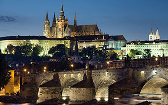 Castello di Praga di notte, Repubblica Ceca