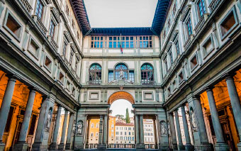 La Galleria degli Uffizi a Firenze, Italia