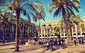 Plaça Reial di Barcellona, Spagna